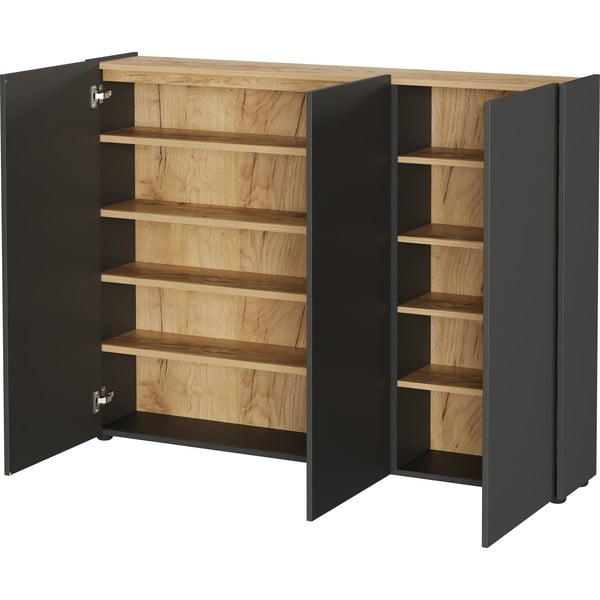 Armadietto color antracite con effetto rovere 138x105x25 cm Libbiano – Germania-image-2