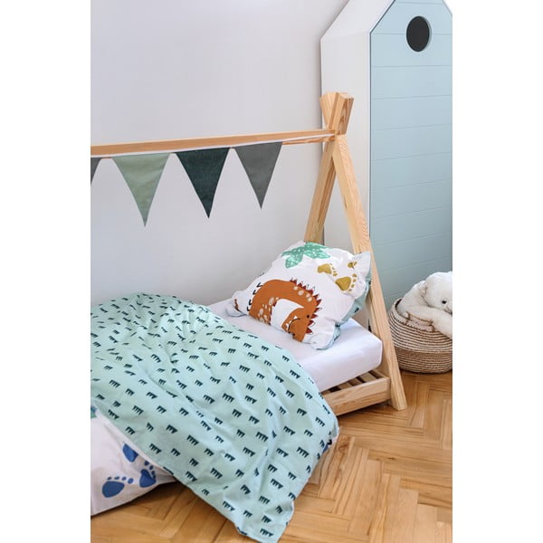 Letto da casa in legno di pino Mila TP, 90 x 160 cm - Adeko-image-1