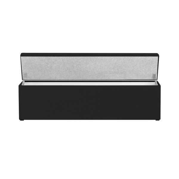 Černý otoman k posteli s úložným prostorem Kooko Home Manna, 47 x 180 cm-image-4