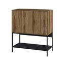 Mobile effetto rovere con decoro nero-naturale 80x90x40 cm Amira - Marckeric