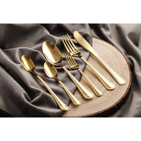Posate dorate in acciaio inox 24 pz per 4 persone Luce – Kulig-image-1