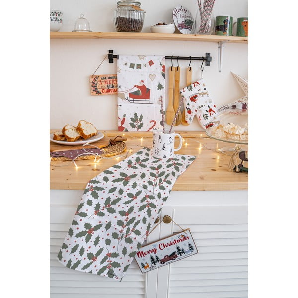 Set di strofinacci in cotone a tema Natale 2 pz 50x70 cm Happy Santa – Butter Kings-image-1
