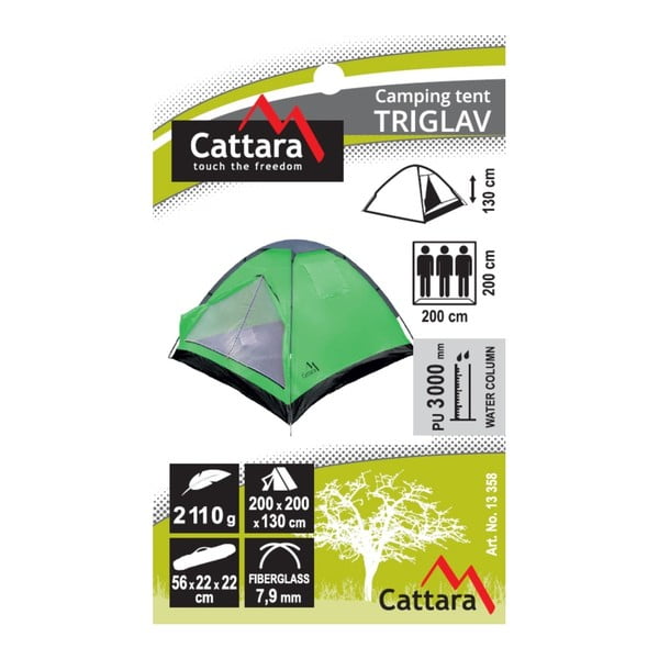 Tenda verde per 3 persone Triglav - Cattara-image-2