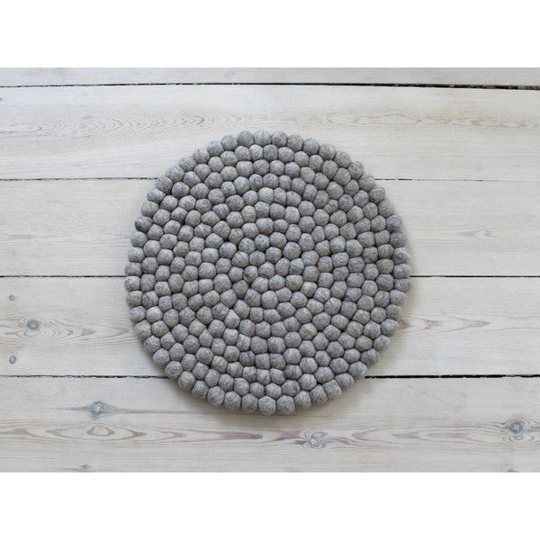 Cuscino per sedia a sfera in lana marrone sabbia, ⌀ 39 cm - Wooldot