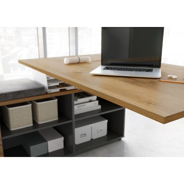 Tavolo da lavoro con piano in rovere 140x159 cm Agenda - Germania-image-2