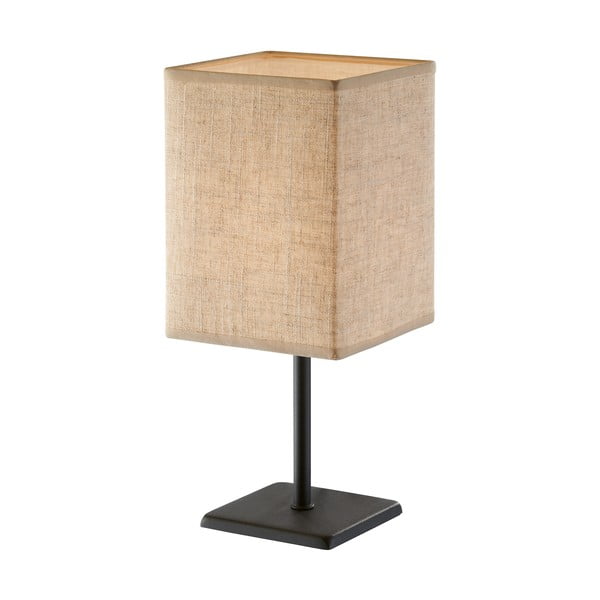 Lampada da tavolo nera e beige con paralume in tessuto (altezza 30 cm) Lela - Fischer & Honsel