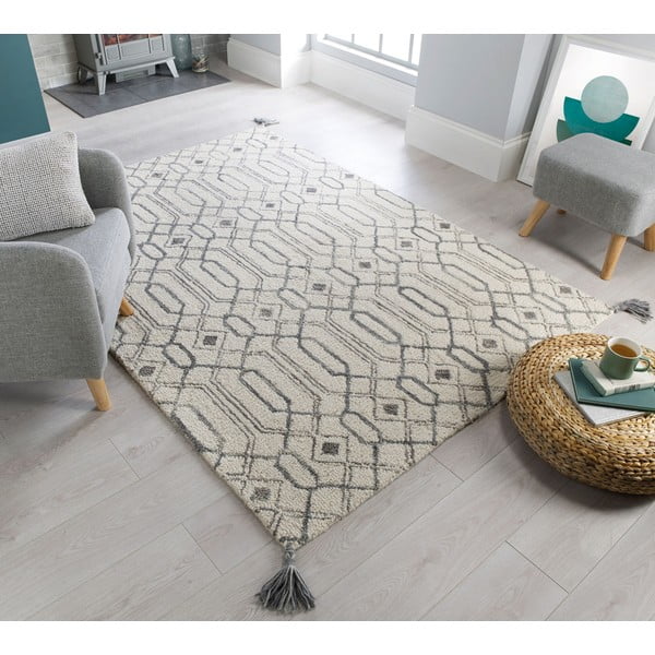 Tappeto in lana grigio 120x170 cm Pietro - Flair Rugs-image-4