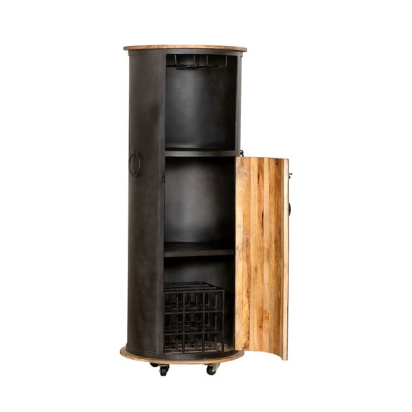 Scaffale per vino in metallo nero 9 bottiglie 60x155 cm Luni - Interia Home & Living-image-2