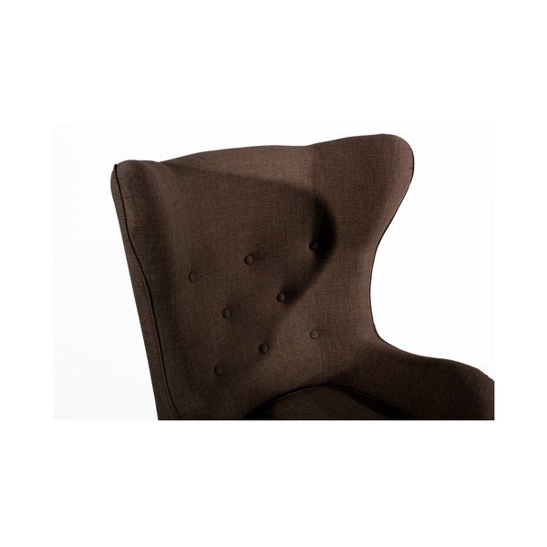 Poltrona marrone scuro Miriam Linen - Max Winzer-image-3