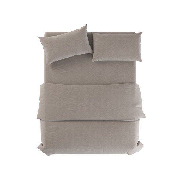 Set copripiumino e federa grigio chiaro/grigio tortora in lino per letto singolo 135x200 cm Natural – Native Natural