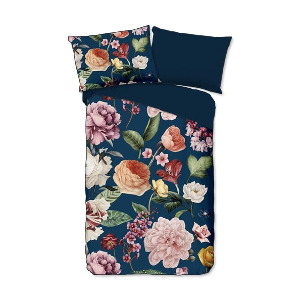 Biancheria da letto singola in cotone sateen blu scuro 140x200 cm - Descanso