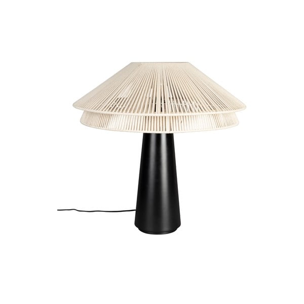 Lampada da tavolo bianca e nera con paralume in tessuto (altezza 62 cm) Elon - Dutchbone