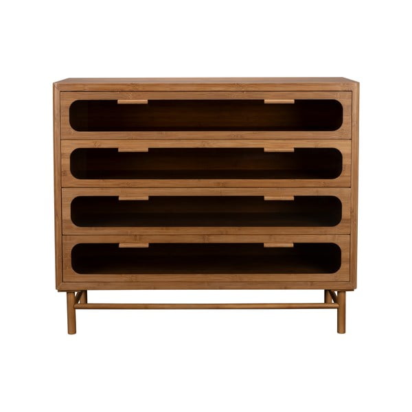 Cassettiera di colore naturale in bambù 105x88x38 cm Caroun – Dutchbone