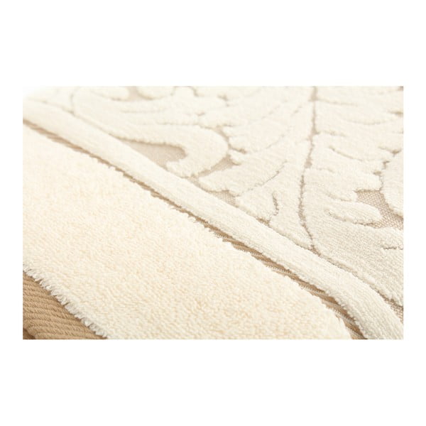 Set di asciugamani e teli da bagno in cotone crema Crema - Foutastic-image-1