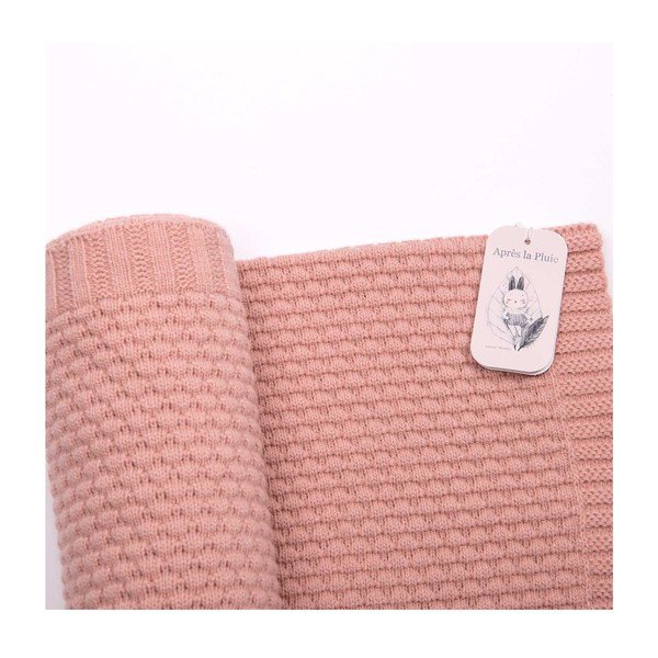 Coperta rosa per neonato in fibre miste 75x86 cm Après la Pluie - Moulin Roty-image-3