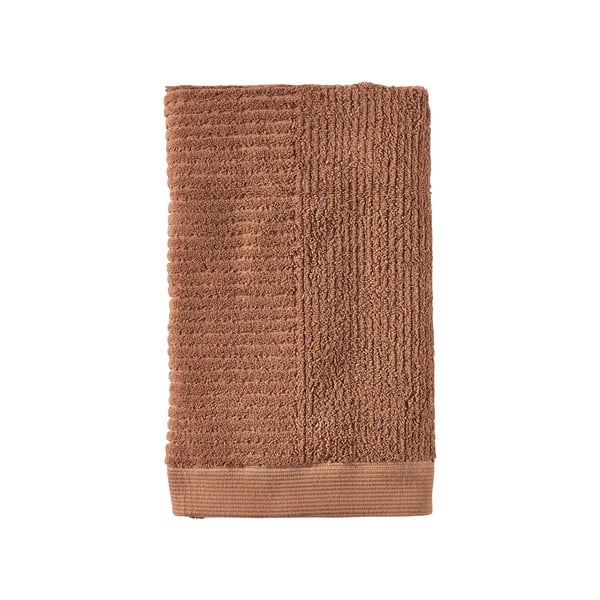Asciugamano in cotone arancio-marrone 50x100 cm Classic - Zone