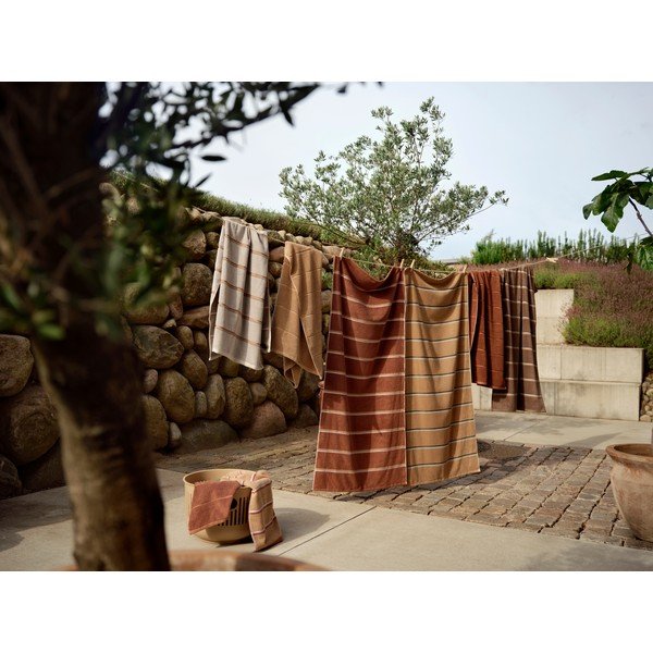 Asciugamano marrone/beige in cotone 50x100 cm Sauna – Zone-image-3