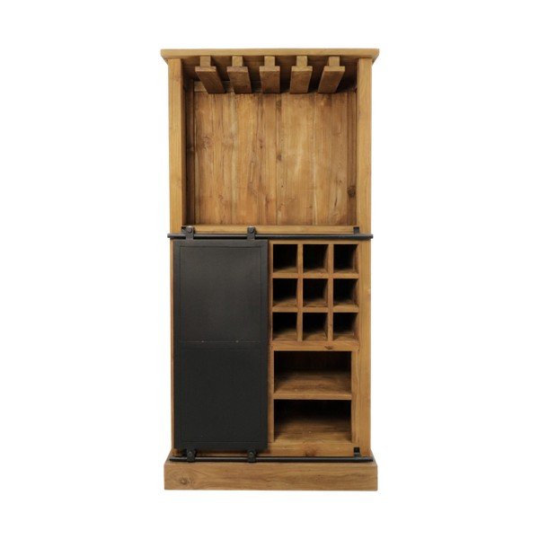 Portabottiglie in legno di teak per 18 bottiglie, 84x177 cm Blackburn - HSM collection-image-2