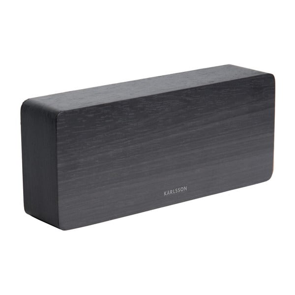 Sveglia nera con decoro in legno, 21 x 9 cm Tube - Karlsson-image-2