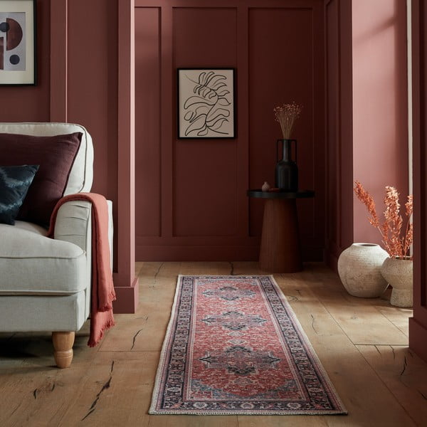 Runner lavabile bordeaux in fibra riciclata 60x230 cm Windsor - Flair Rugs-image-1