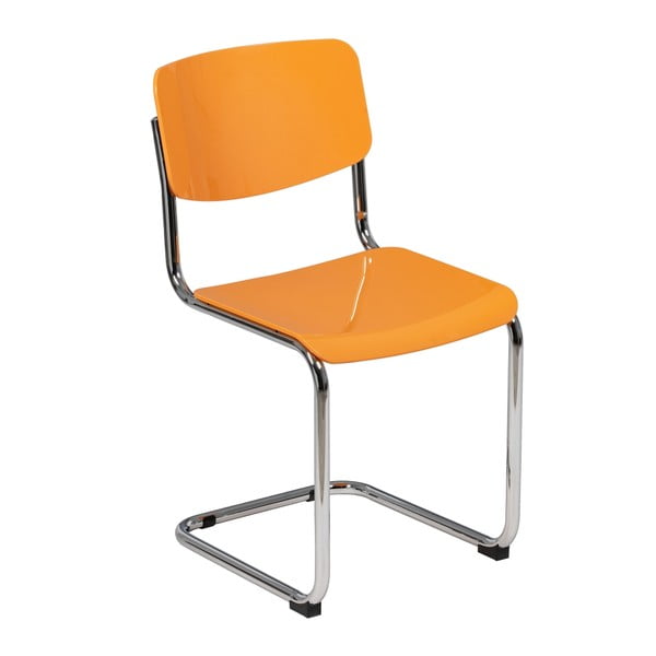 Set di 4 sedie da pranzo arancioni Chrome - Ixia