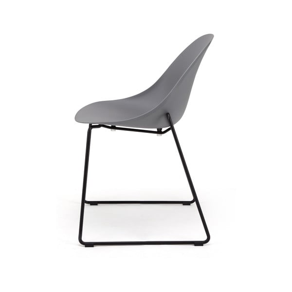 Set di 2 sedie da pranzo grigie con base nera Viva - Bonami Selection-image-3