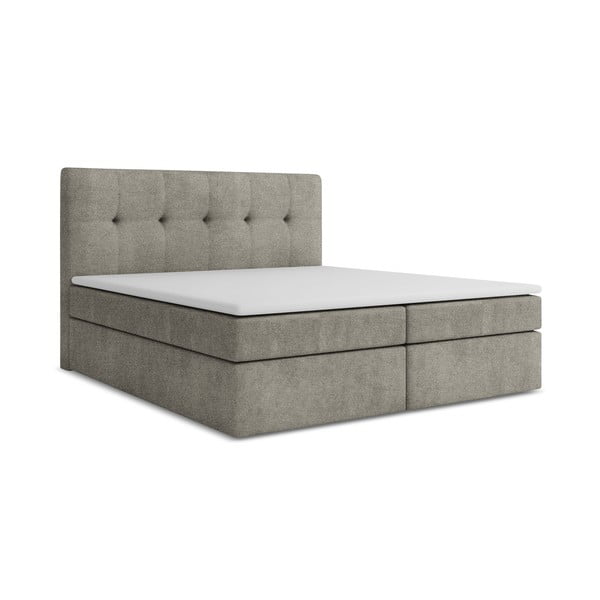 Letto boxspring grigio con contenitore 160x200 cm Palta – Makamii