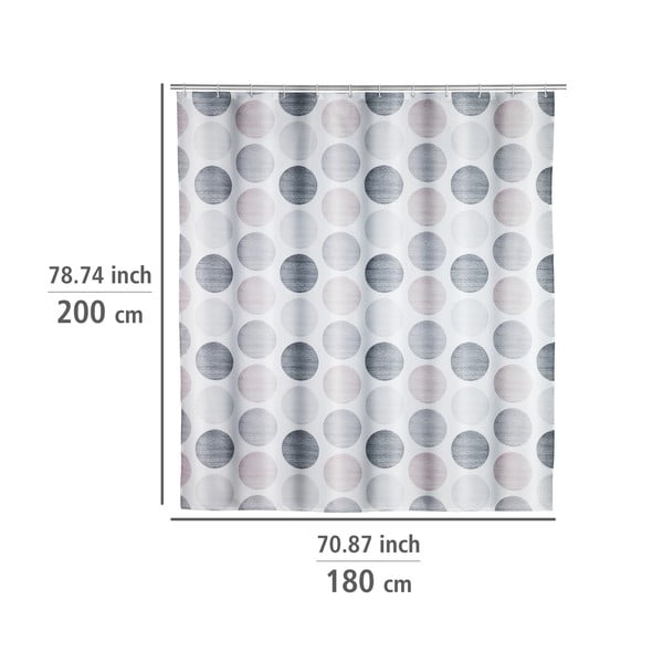 Tenda da doccia 180x200 cm Pastel Dots - Wenko-image-1