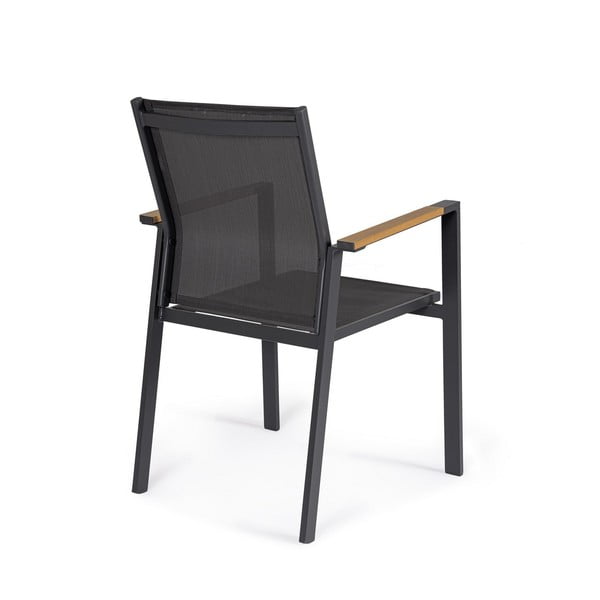 Sedie da esterno in set color antracite in metallo 4 pz Heta   – Bizzotto-image-3