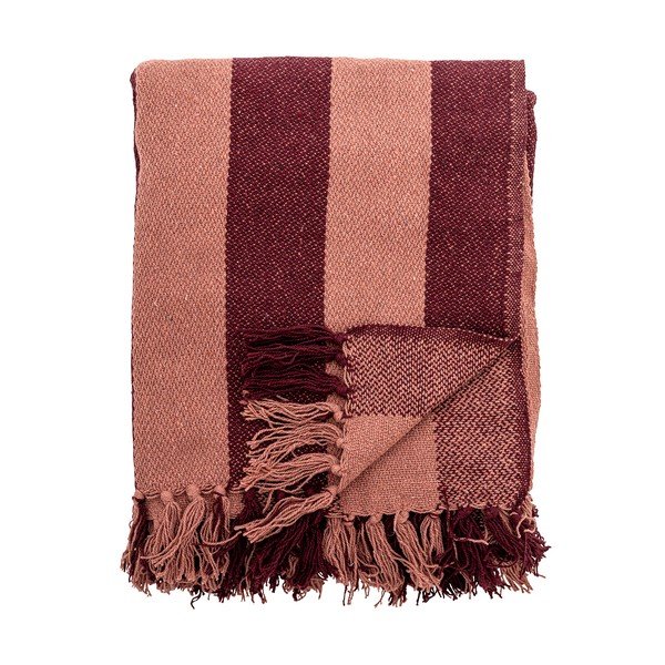 Coperta burgundy in cotone riciclato 130x160 cm Frello – Bloomingville