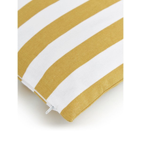 Federa decorativa in cotone bianco e giallo, 30 x 50 cm Timon - Westwing Collection-image-1