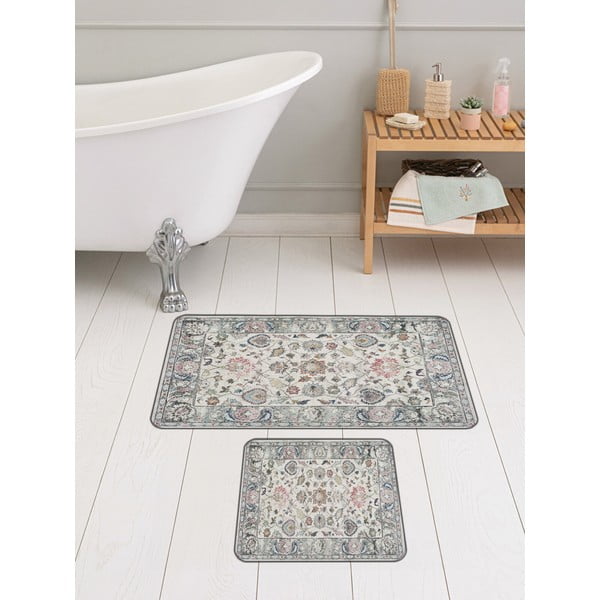 Tappetini da bagno grigi in set da 2 60x100 cm - Mila Home-image-4