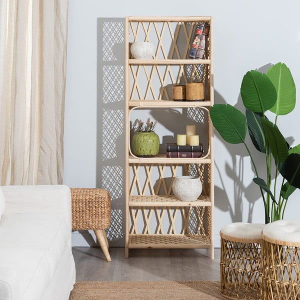 Libreria in bambù colore naturale 64x171 cm Ratán - Ixia-image-2