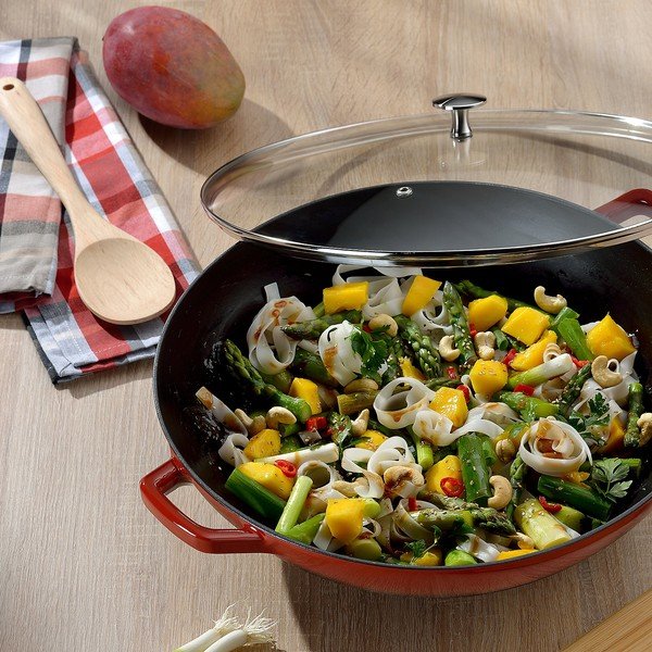 Padella WOK in ghisa rossa , ø 36 cm Calido - Kela-image-1