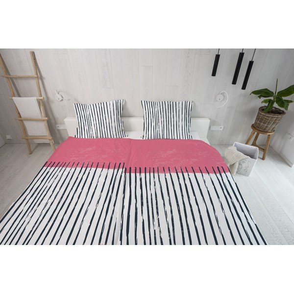 Biancheria da letto singola in cotone sateen 140x200 cm Black Stripes in Colors - Butter Kings-image-4