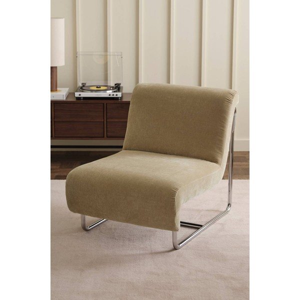 Poltrona beige con rivestimento in ciniglia Kallina – Ellos Home-image-1