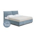 Letto matrimoniale imbottito blu con contenitore con materasso incluso/con rete inclusa 180x200 cm Myra Pillow – Bonami Selection