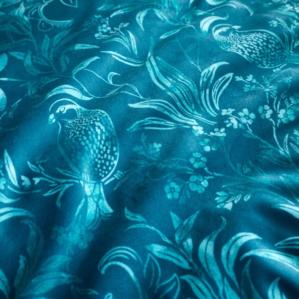 Biancheria da letto blu in velluto per letto matrimoniale 200x200 cm Regal Birds – Catherine Lansfield-image-4