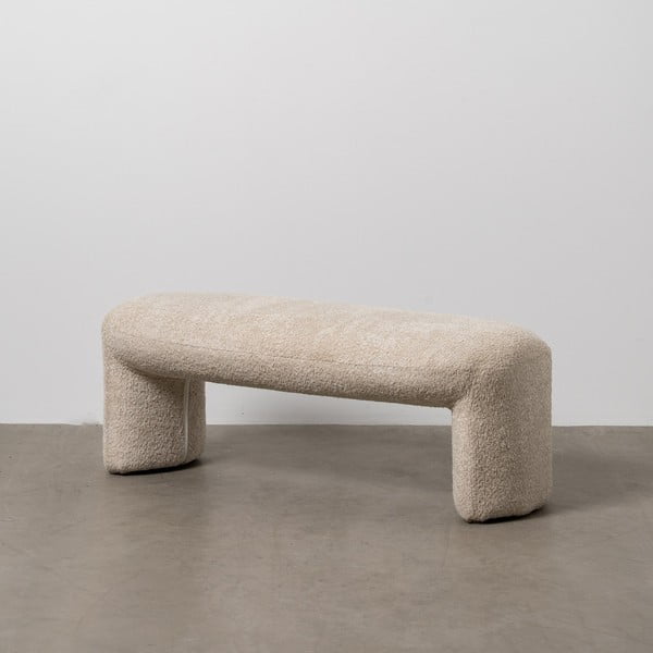 Panca beige in tessuto bouclé Suave - Ixia-image-1