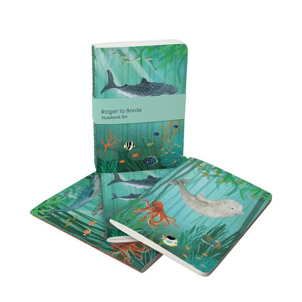 Set di 3 quaderni 64 pagine formato A6 3 Whale Song - Roger la Borde