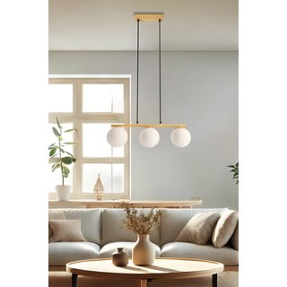 Lampadario bianco/di colore naturale con paralume in vetro Carrine – Candellux Lighting