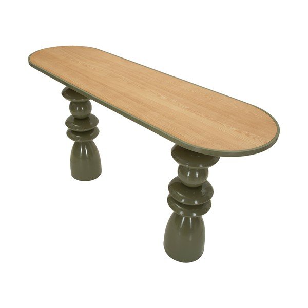 Tavolo consolle verde in metallo 45x150 cm Metal Console – Mauro Ferretti-image-3