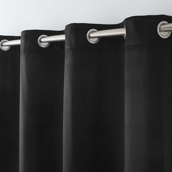 Tenda termoisolante nera in velluto 140x260 cm Polarchic – douceur d'intérieur-image-2