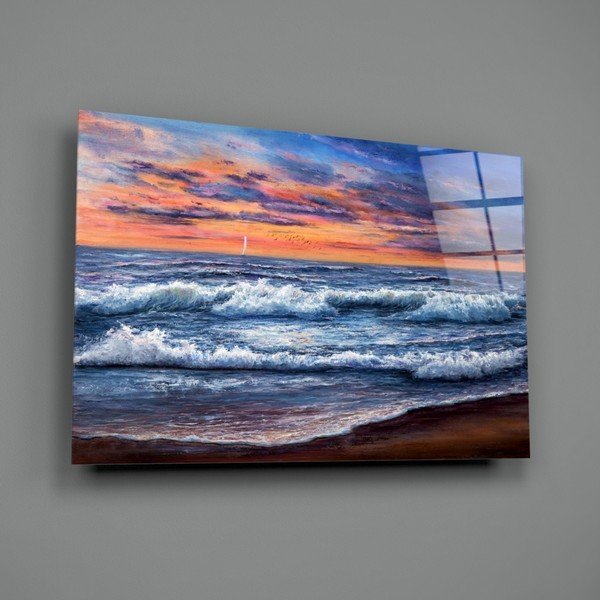Pittura su vetro , 72 x 46 cm Waves - Insigne-image-3