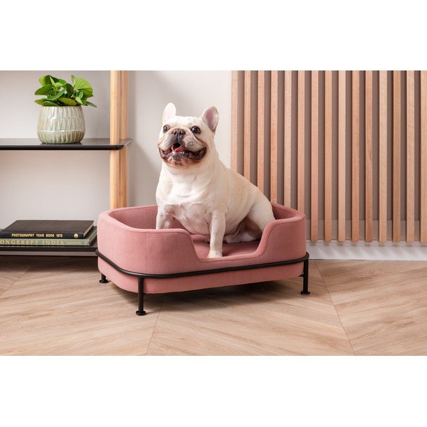 Letto in velluto rosa per animali domestici Puffed - Leitmotiv-image-1