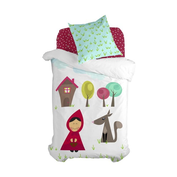 Biancheria da letto per bambini in cotone per letto singolo Space , 140 x 200 cm Grandma - Mr. Fox