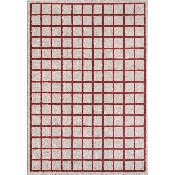 Tappeto rosso/beige 160x230 cm Picnic - ESTE