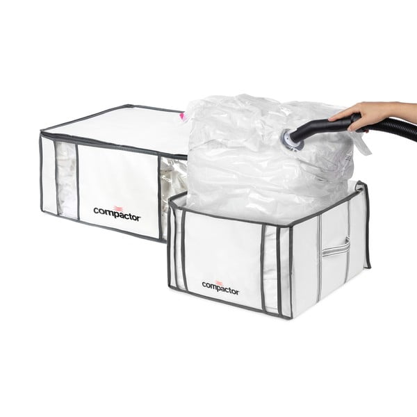 Set di organizer per vestiti sottovuoto/rinforzati in tessuto 2 pz 65x45x27 cm Life – Compactor-image-3