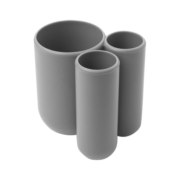 Bicchiere di plastica grigio per spazzolini da denti Touch - Umbra-image-3