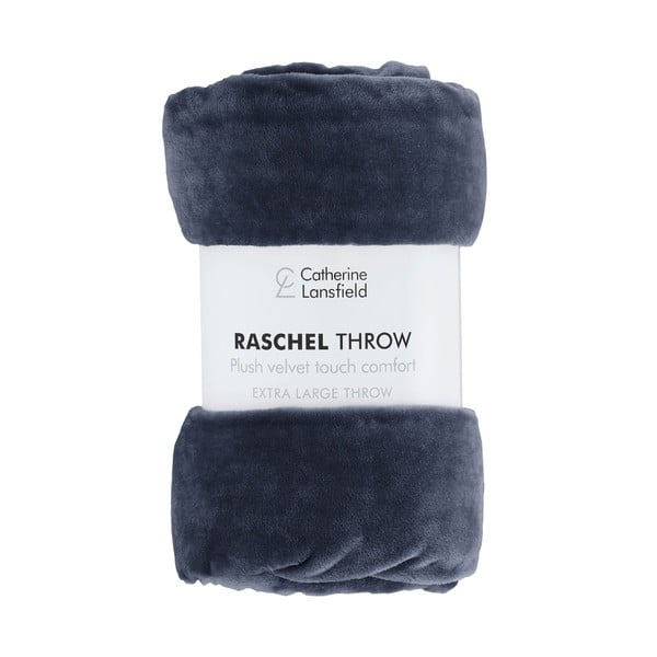 Coperta blu scuro in micropile 130x170 cm Raschel Velvet – Catherine Lansfield-image-2